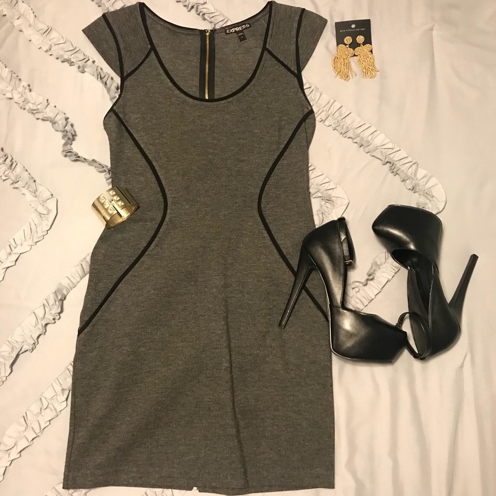 Express Grey Dress with Black Lining - Picture 1 of 2